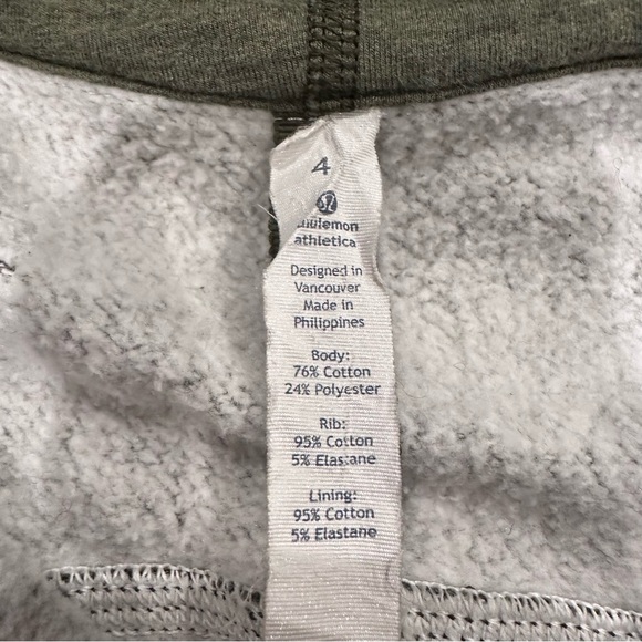 Lululemon Olive Green Scuba Full-Zip Cotton Hoodie Women’s 4 - Picture 8 of 8